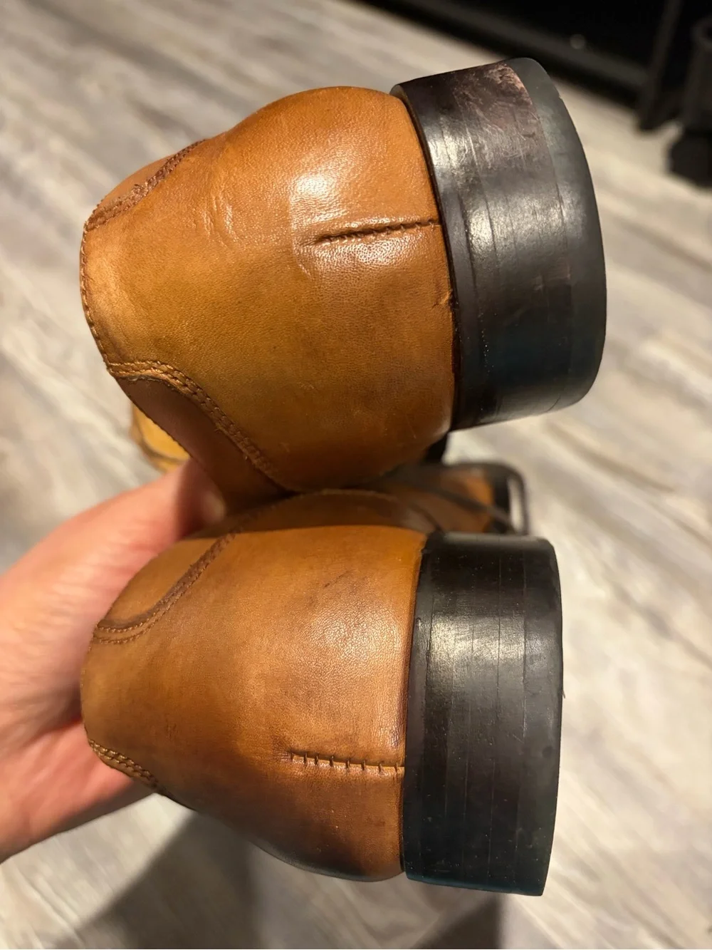 Men's Brown Leather Cap-Toe Derby Dress Shoes